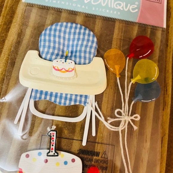 RARE Jolee’s 7pc Dimensional First Birthday Stickers - Picture 2 of 4